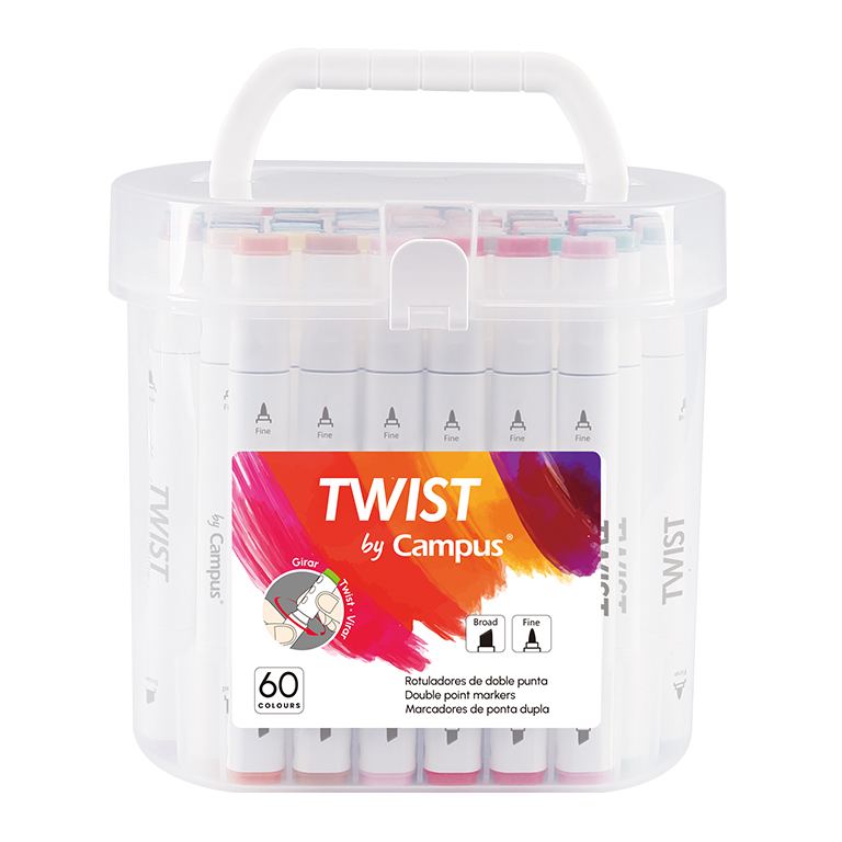 ROTULADOR TWIST DOBLE PUNTA 60u