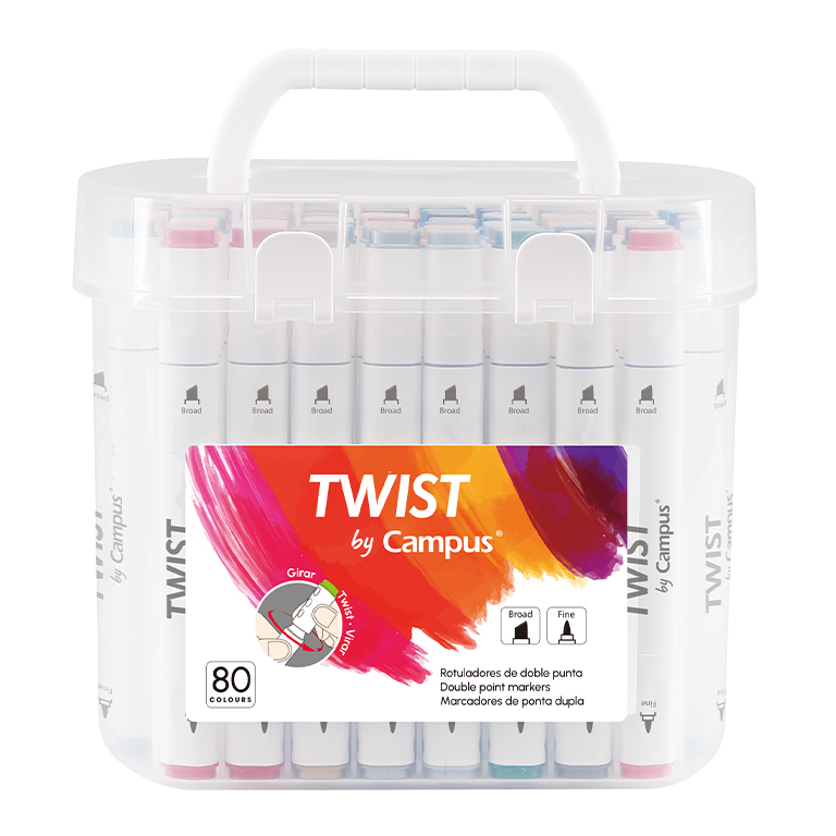 ROTULADOR TWIST DOBLE PUNTA 80u