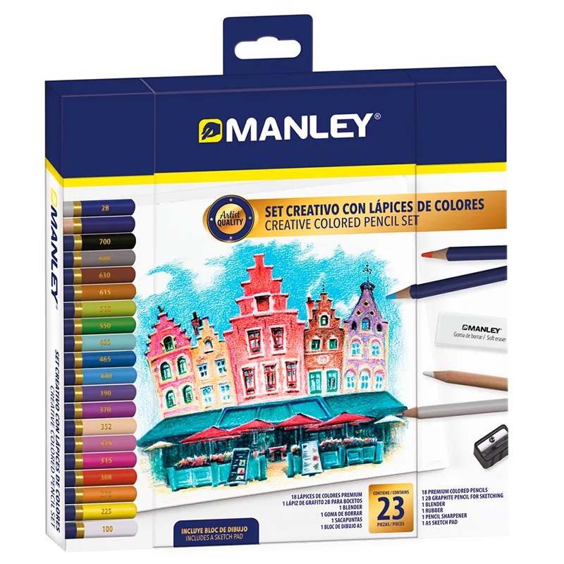 SET CREATIVO LAPICES COLORES 23UD