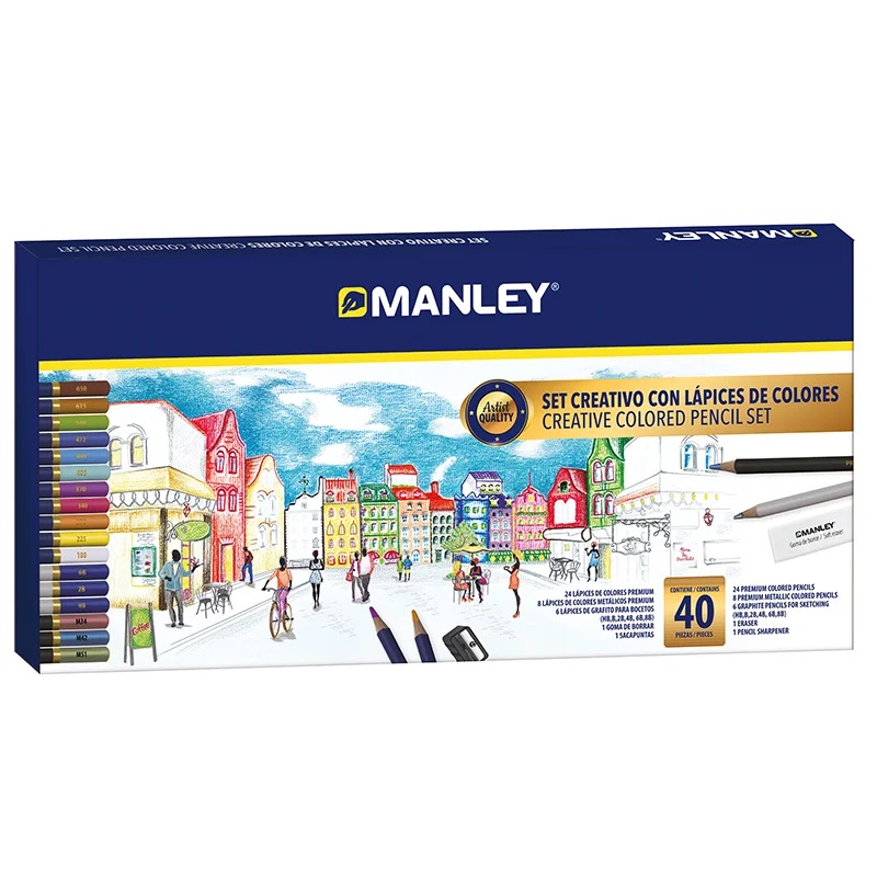 SET CREATIVO LAPICES COLORES 40UD