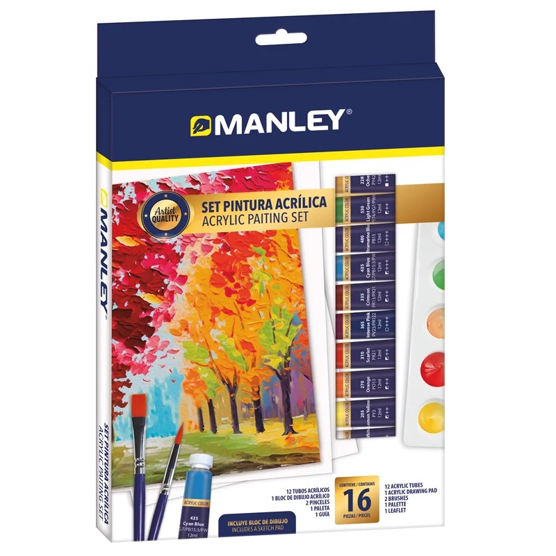 SET CREATIVO MANLEY ACRYLICOS 16P