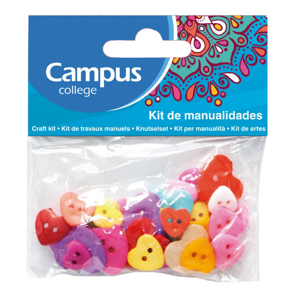 SET MANUALIDADES BOTON CORAZON 25U