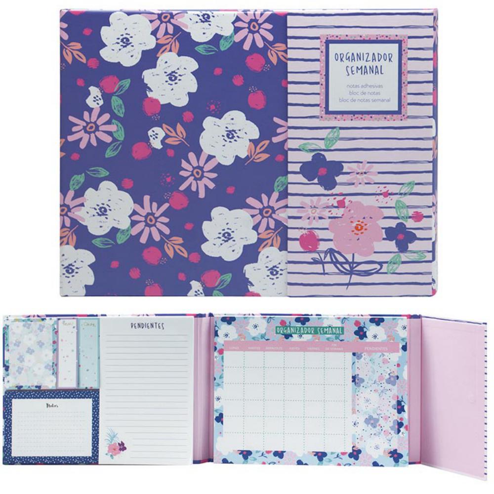 SET ORGANIZADOR SEMANAL FLORES