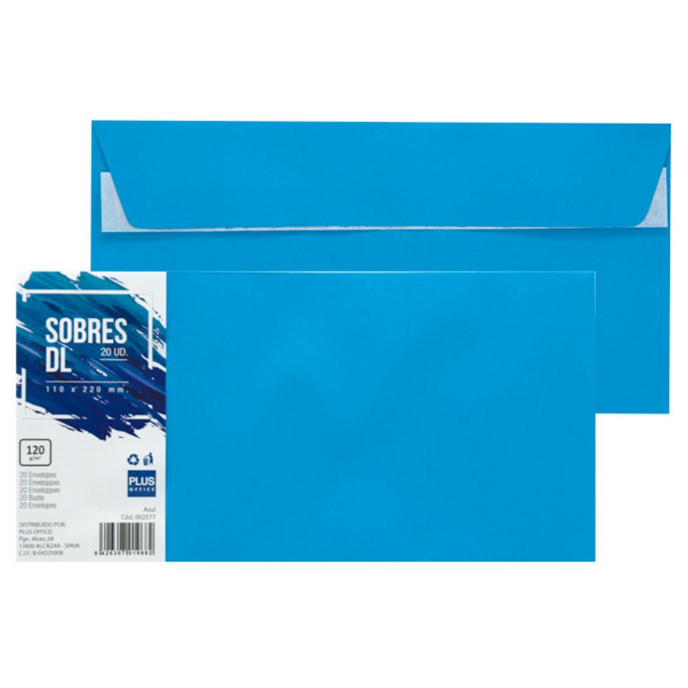 SOBRE PLUS 110*220 AZUL 20ud