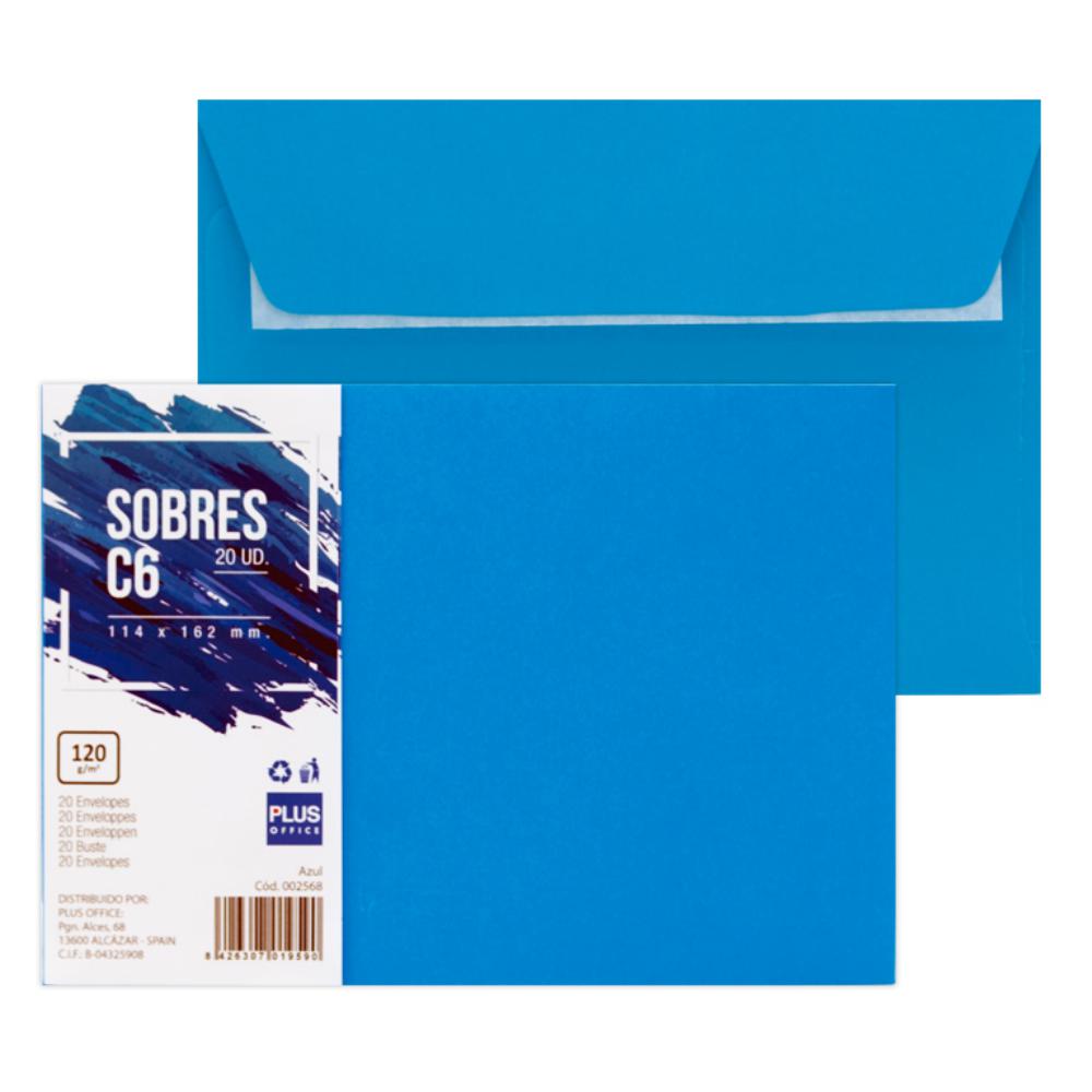SOBRE PLUS 114*162 AZUL 20ud