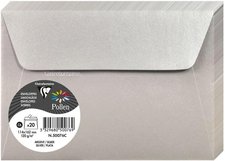 SOBRE POLLEN 114X162 20UD CREMA METAL
