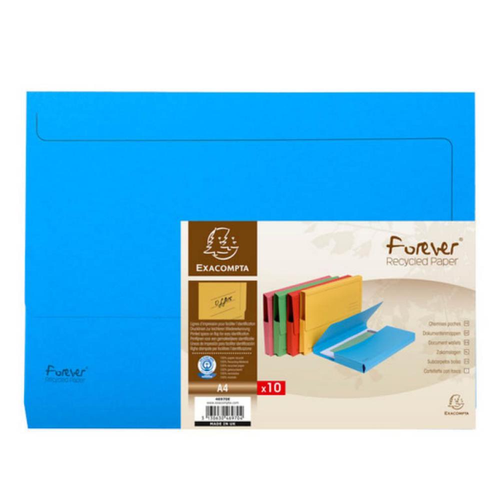 SUBCARPETA EXACOMP A4 BOLSA AZUL 10UD