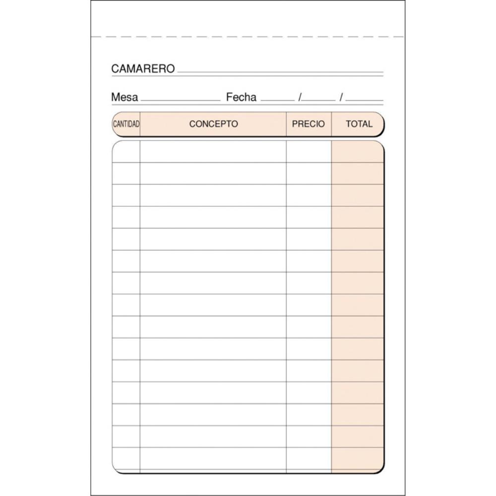 TALONARIO CAMAREROS PLUS OFFICE 88X135MM DUPLICADO 50 JUEGOS