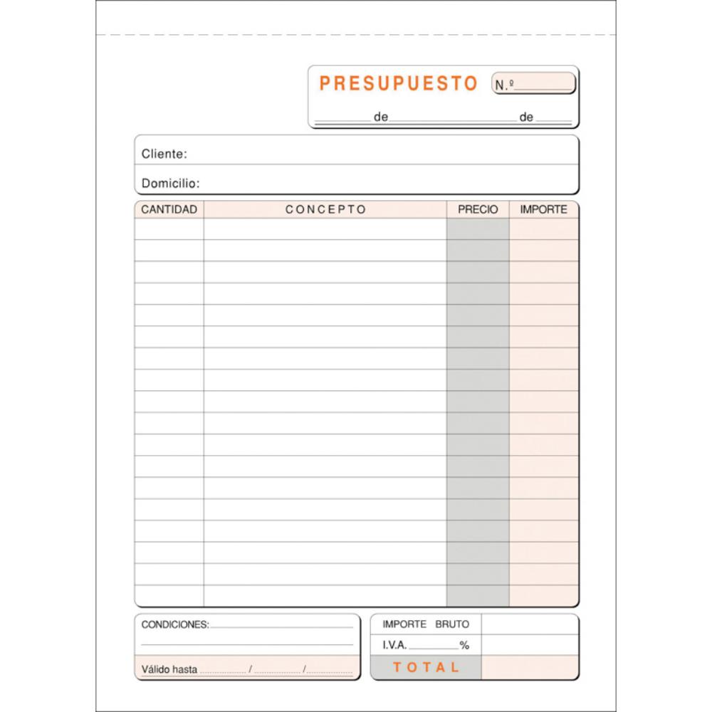 TALONARIOS PRESUPUESTOS 4º DUPL.T-90