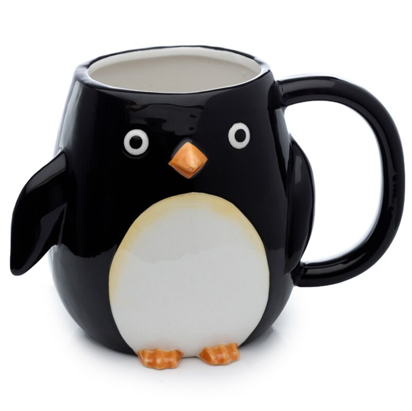 TAZA CERAMICA 3D C/FORMA PINGUINO