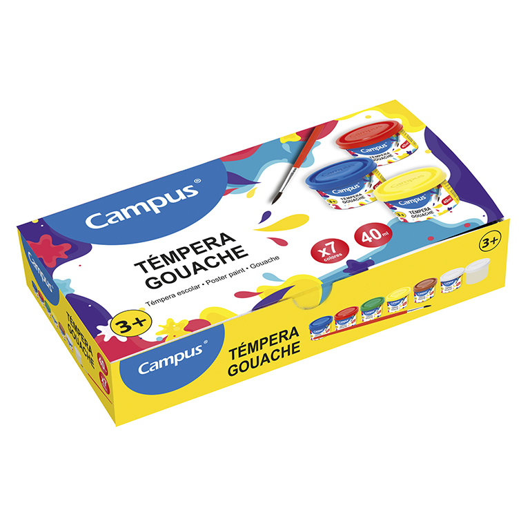 TEMPERA 40GR C/7 SURTIDOS C/PINCEL