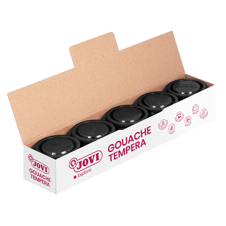 TEMPERA JOVI 40CC NEGRO 5UD