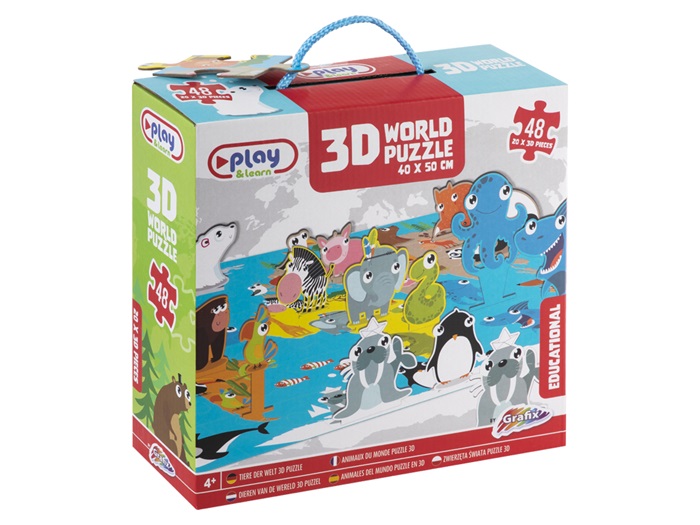 WORLD ANIMAL PUZZLE 3D 48 PZAS