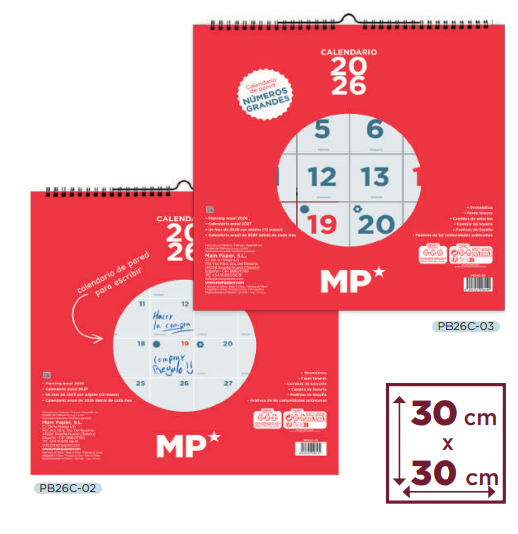 CALENDARIO PARED 30X30 2026
