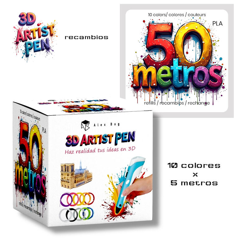 RECAMBIOS BOLI 3D 50MT 10 COL