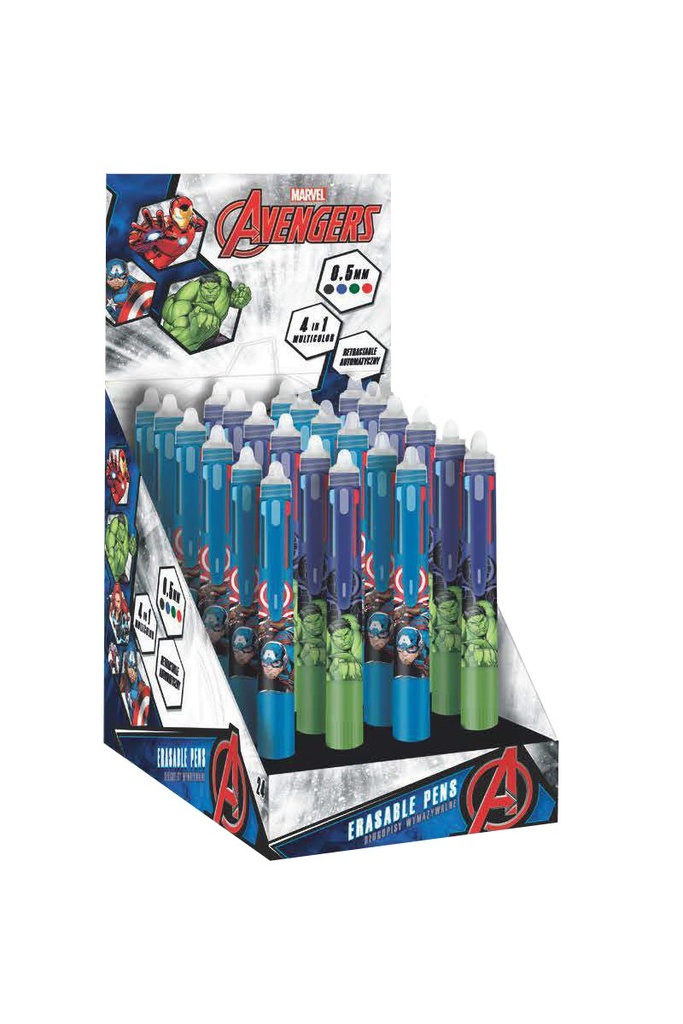 BOLIGRAFO BORRABLE MULTICOLOR 4 EN 1 AVENGERS