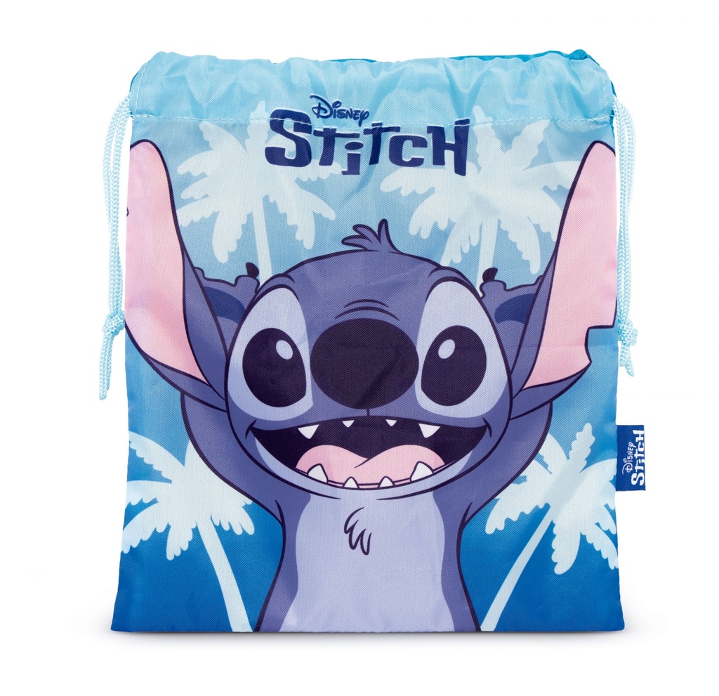BOLSA MERIENDA 26.5X21.5CM STITCH AZUL