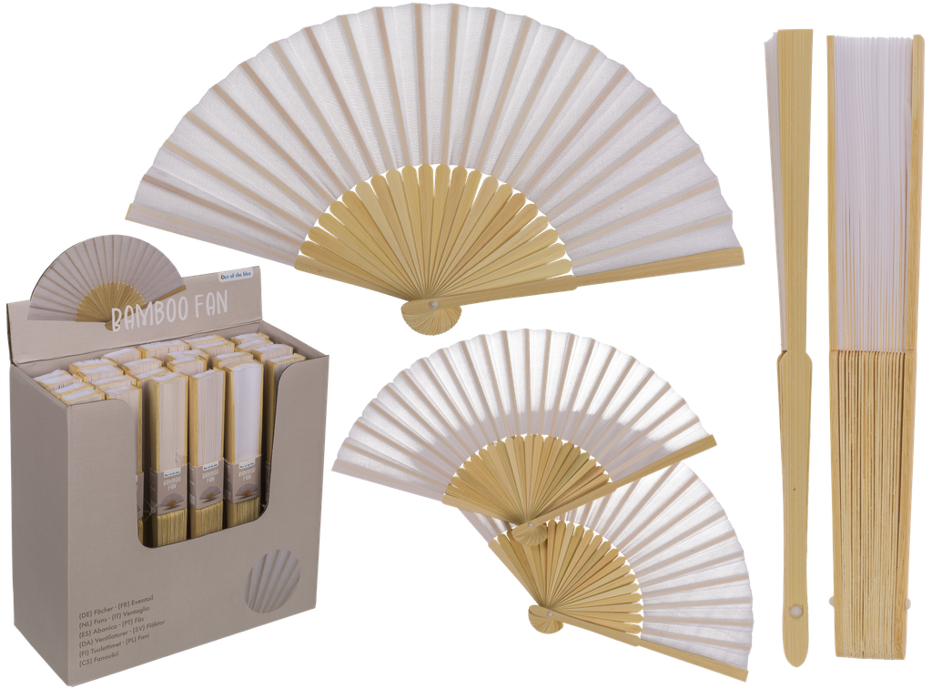 ABANICO BLANCO BRILLANTE 21CM 230212