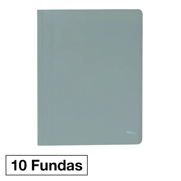 CARPETA FUNDAS PLUS A4 ECO 10F GRIS MANHATTAN