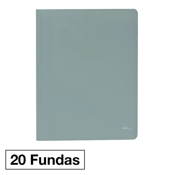 CARPETA FUNDAS PLUS A4 ECO 20F GRIS MANHATTAN