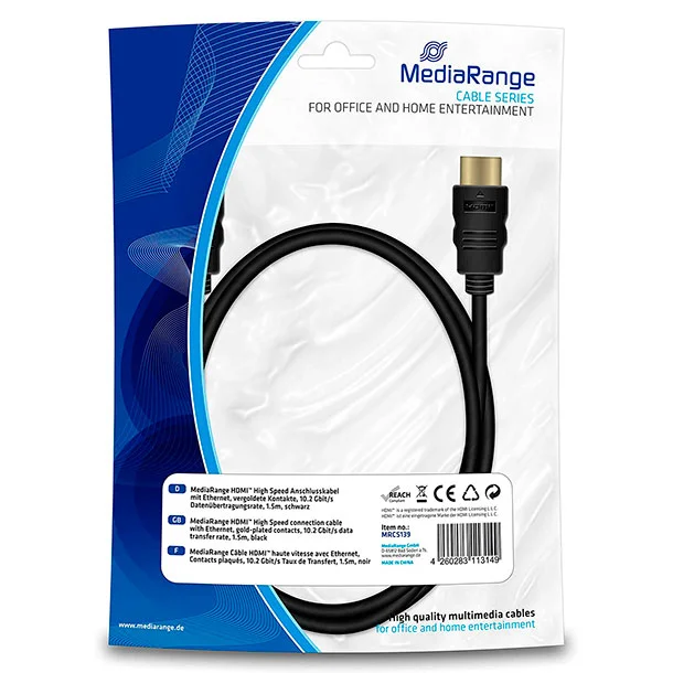 CABLE MEDIARANGE HDMI A HDMI 1,5MT
