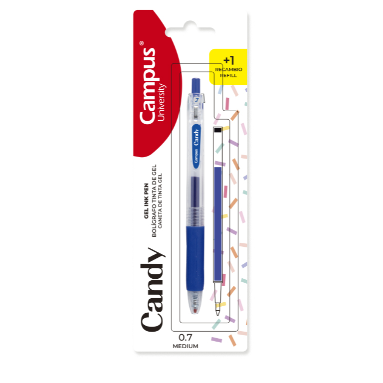 BOLIGRAFO CAMPUS CANDY AZUL C/RECAMB