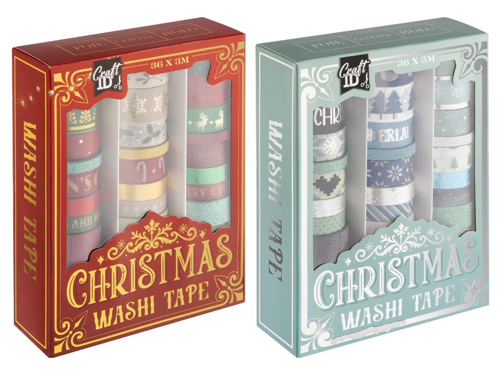 WASHI TAPE 3MT 36PZS NAVIDAD