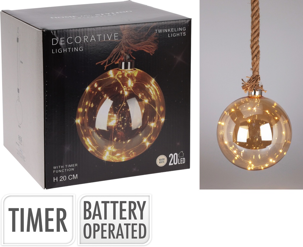 ESFERA VIDRIO LED 20CM