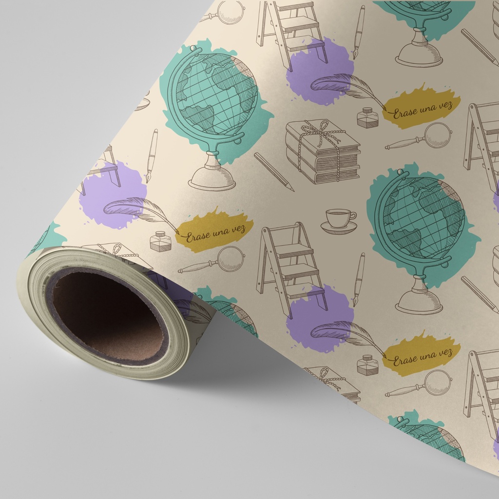 PAPEL REGALO BOBINA 62CM LIBRERIA VINTAGE