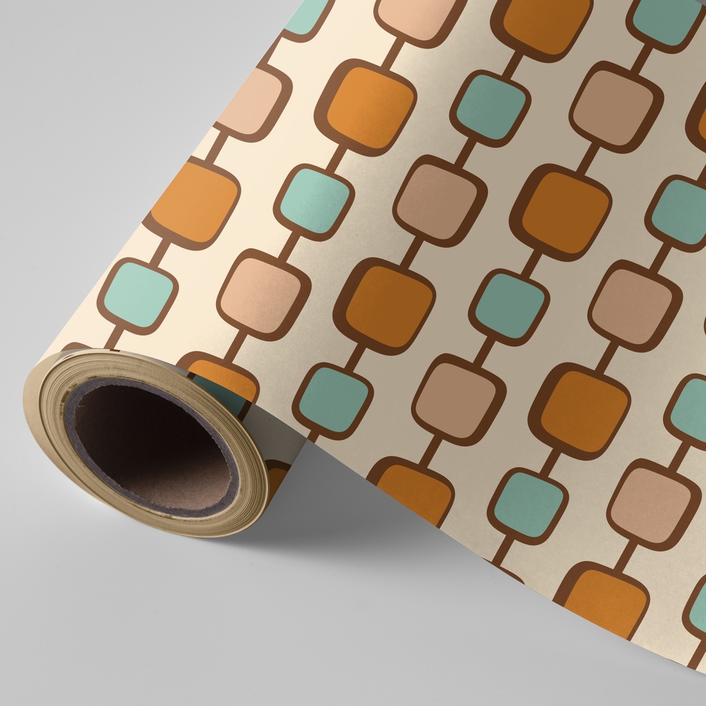 PAPEL REGALO BOBINA 62CM CADENA NARANJA