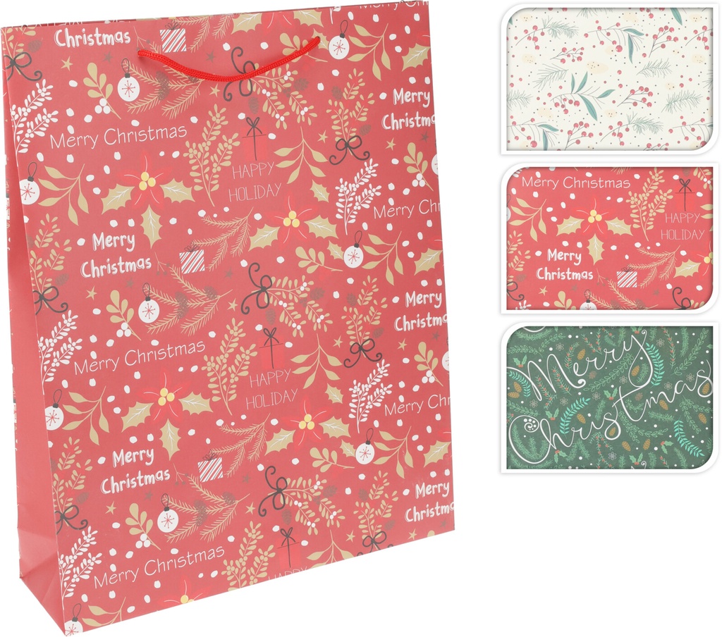 GIFTBAG MEDIUM 3ASS XMAS (F1)