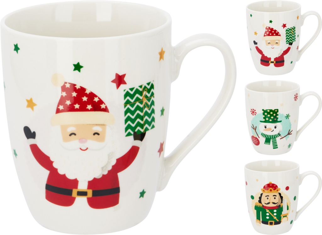 TAZA10CM PORCELANA XMAS 340ML 3MOD