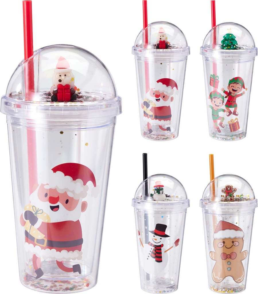 VASO NAVIDAD CON PAJITA