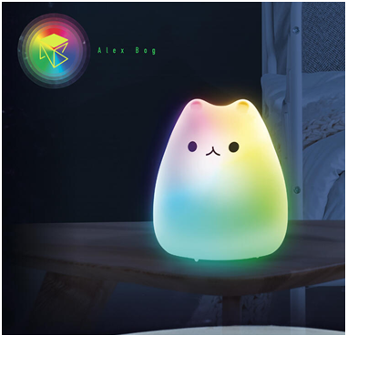 LAMPARA SILICONA CAT CAMBIO COLOR RGB