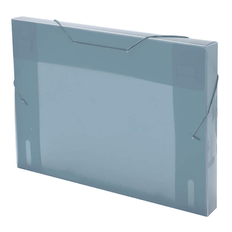 CARPETA PROYECTO PP 3CM AZUL-GRIS TRASLUCIDA
