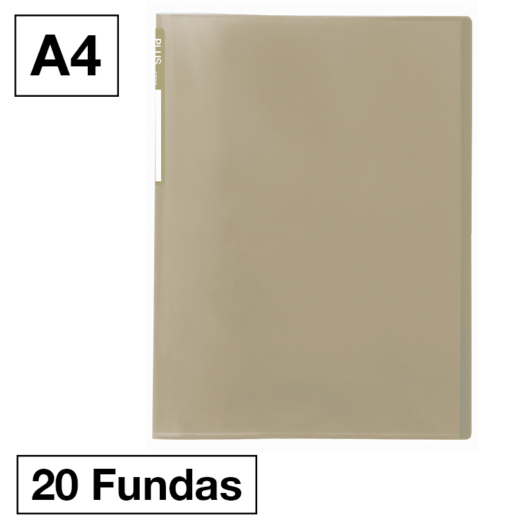 CARPETA FUNDAS PLUS A4 20F OCRE VERDOSO