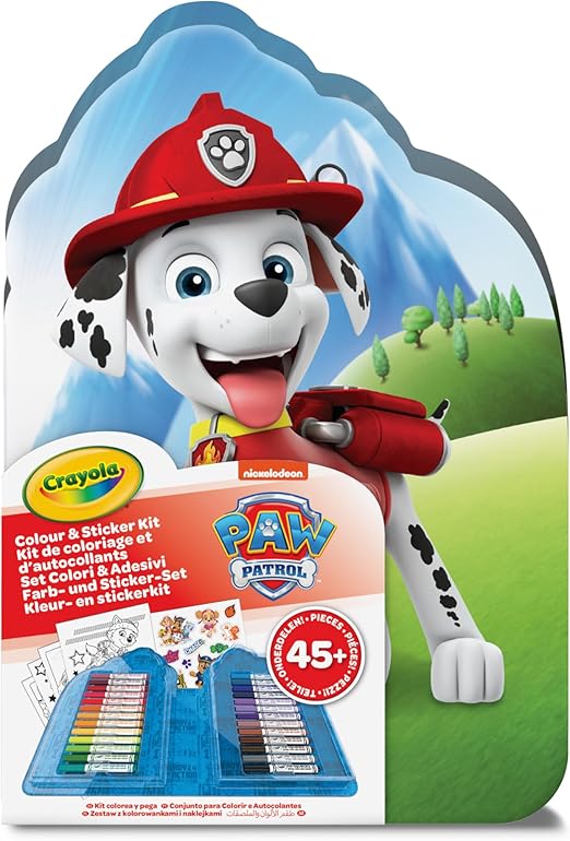 MALETIN 45 PIEZAS PAW PATROL COLOREAR CON STICKERS