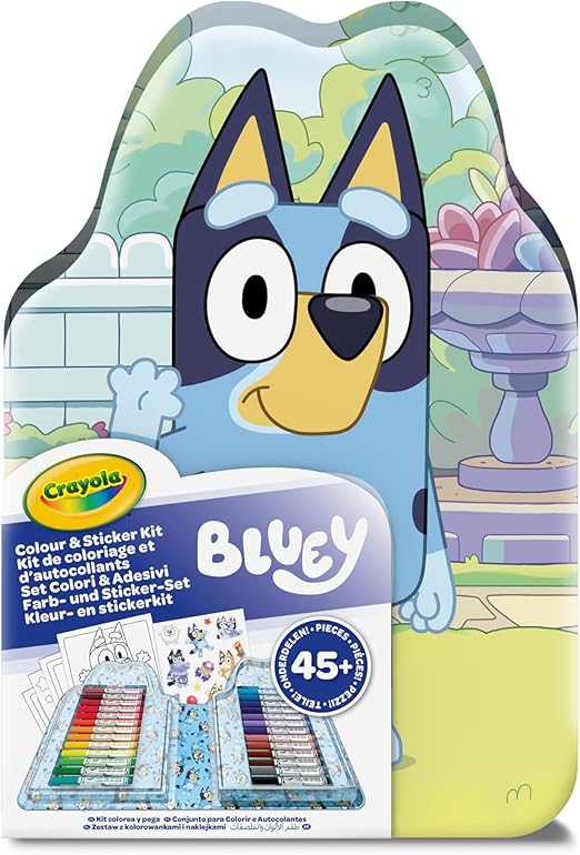 MALETIN 45 PIEZAS BLUEY PARA COLOREAR CON STICKERS