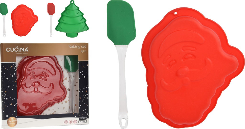 SET HORNO SILICONA NAVIDAD 2PZ