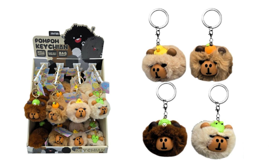 COL.CAPYBARA: LLAVERO POMPON CARA
