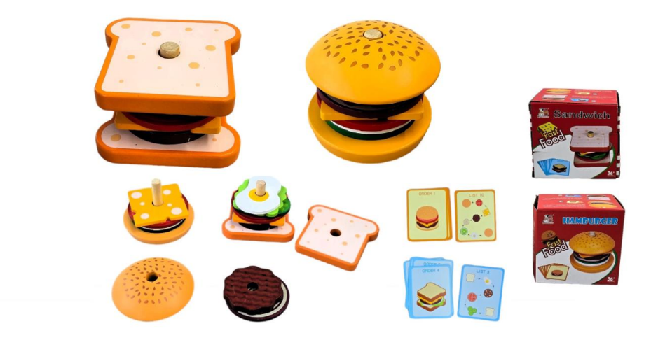 ENCAJE SANDWICH&HAMBURGUESA MADERA