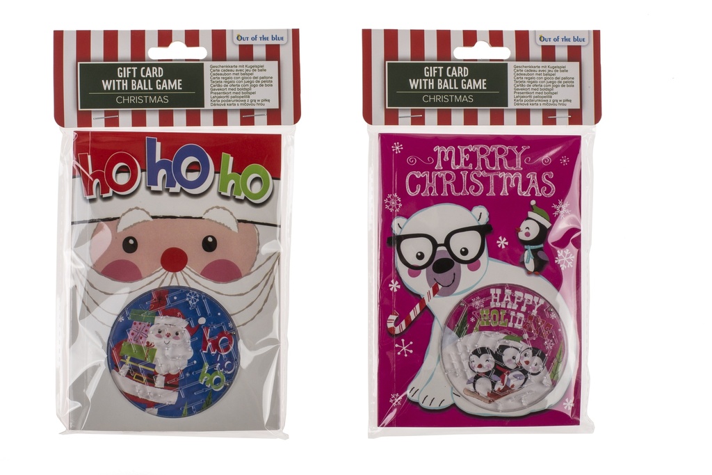 TARJETA DE REGALO CON JUEGO DE PELOTA NAVIDAD