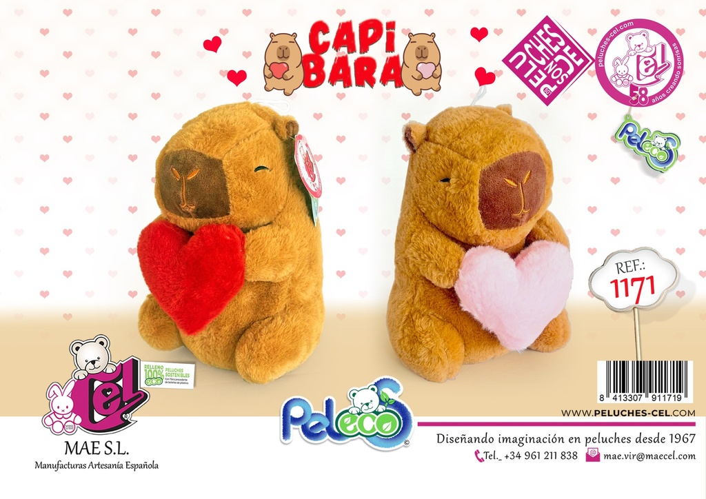 CAPIBARA LOVE 2 COL 22CM