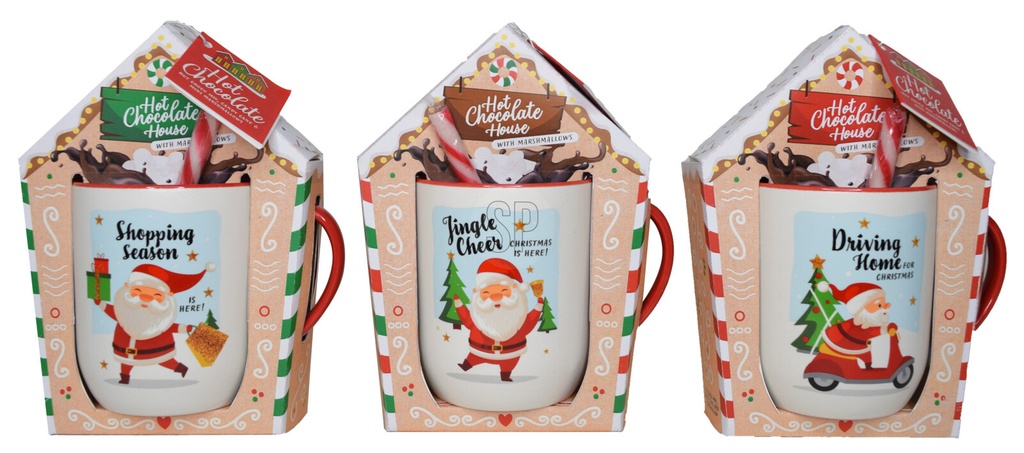SANTAS HOUSE MUGS 3ASS DESIGN
