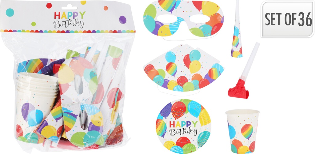 SET DE FIESTA GLOBOS 36 PIEZAS