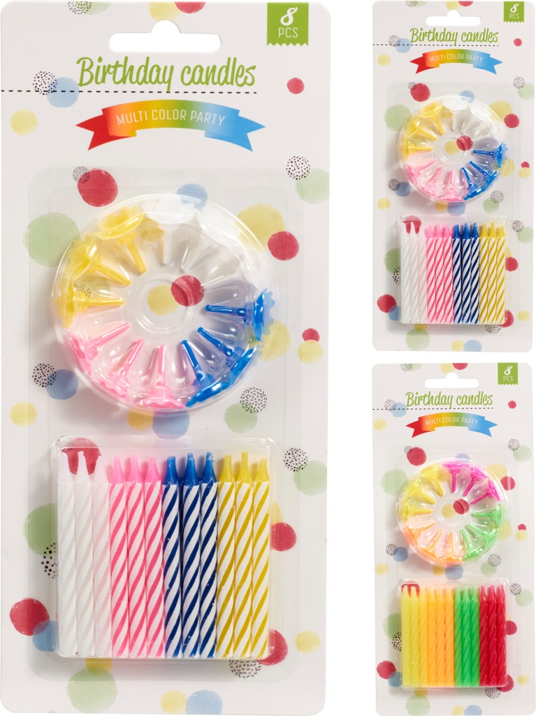 VELAS CUMPLEAÑOS 24PZS