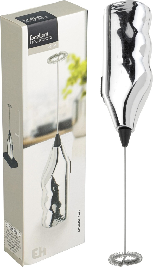 MILK FROTHER CHROME 20CM SILVE