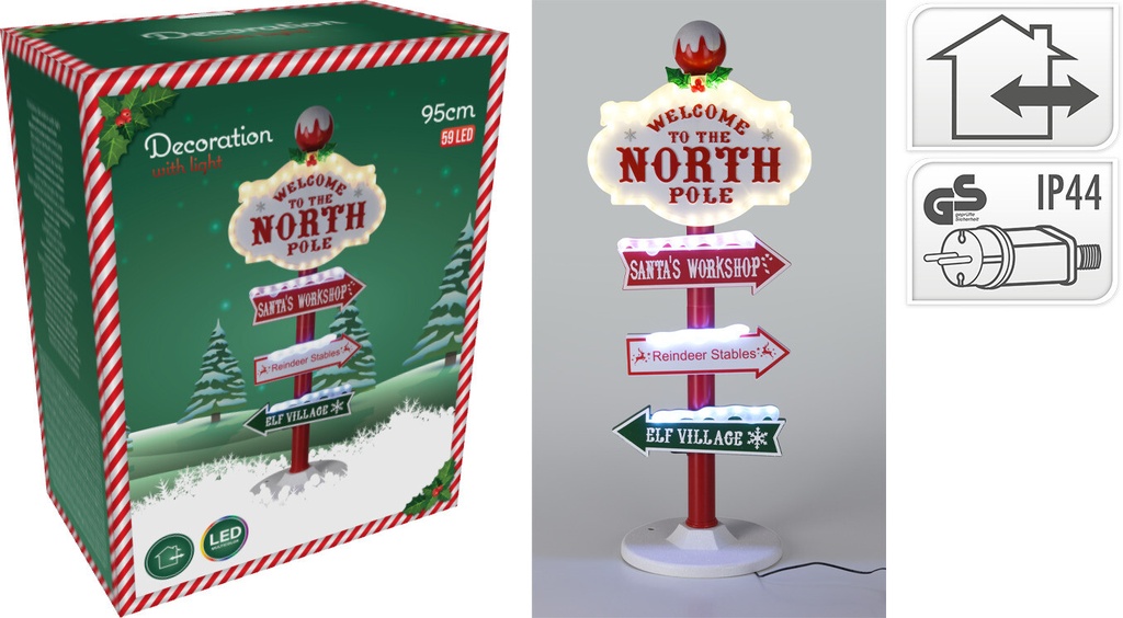 NORTH POLE OUTDOOR SIGN 95CM