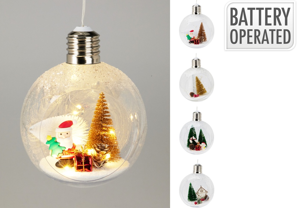 XMAS BALL LED 150MM 4ASS DESIG