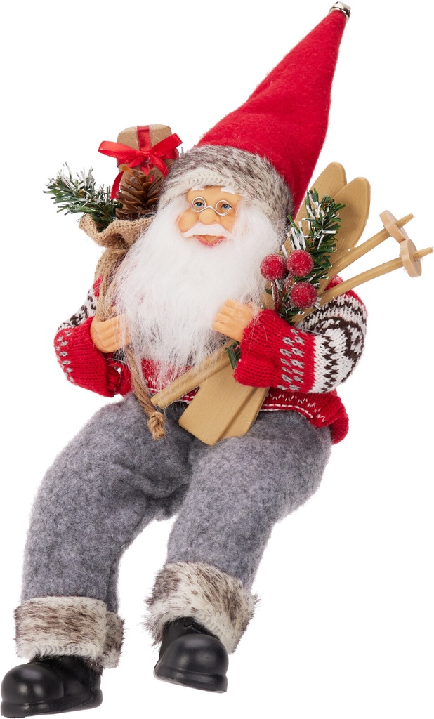 SANTA SITTING 30CM GREEN